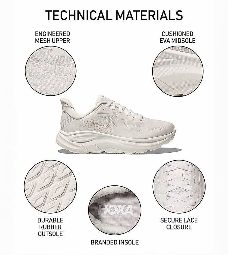 CLIFTON 10 Logo Detail Running Shoes