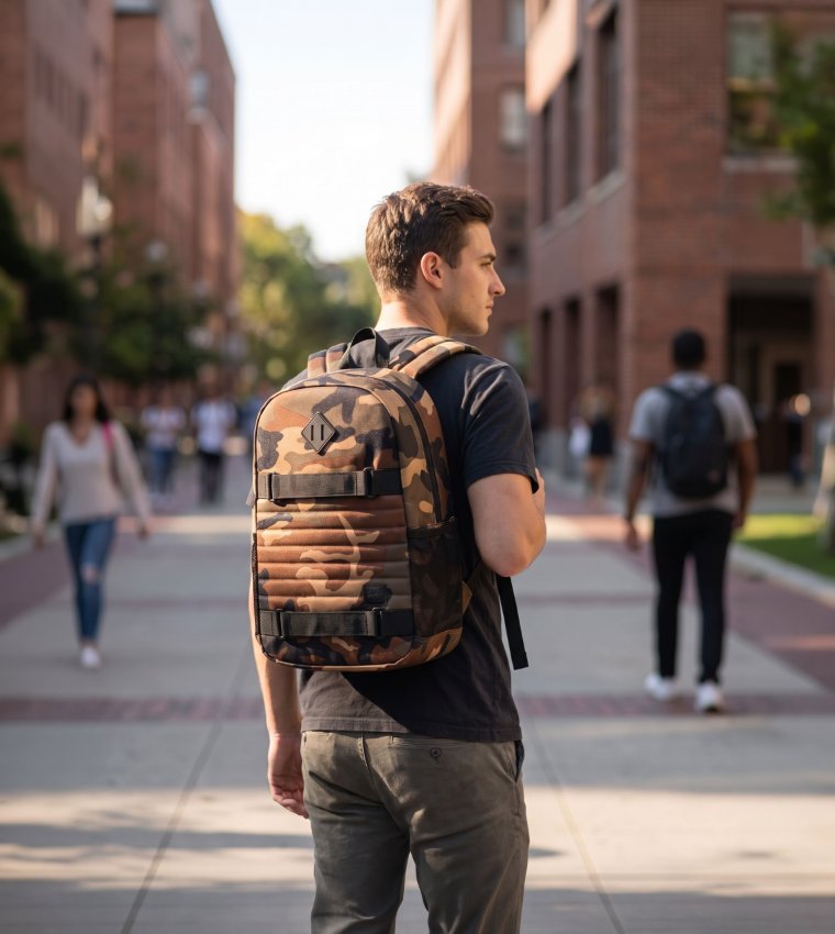 FLEET SKATE Camouflage Quilted Backpack