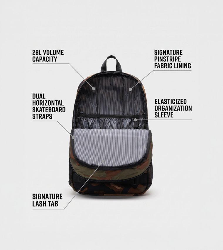 FLEET SKATE Camouflage Quilted Backpack