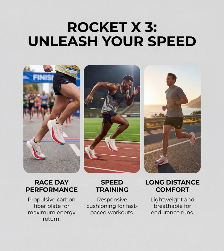 ROCKET X 3 Textured Running Shoes