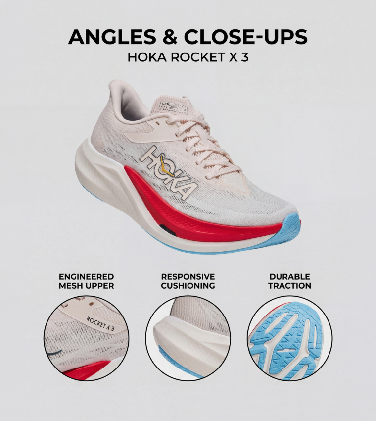 ROCKET X 3 Textured Running Shoes