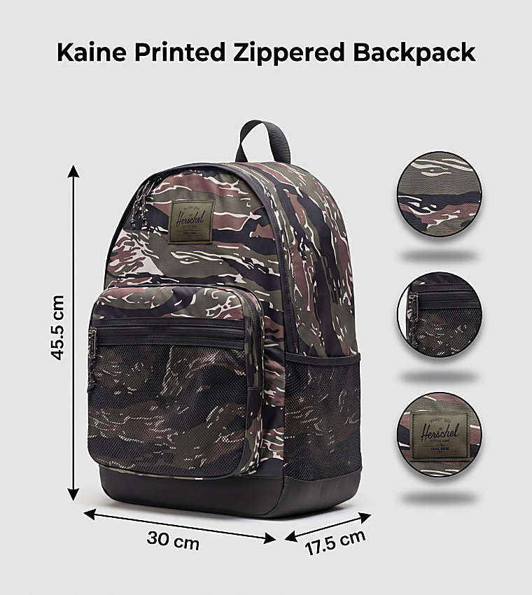 Kaine Printed Zippered Backpack