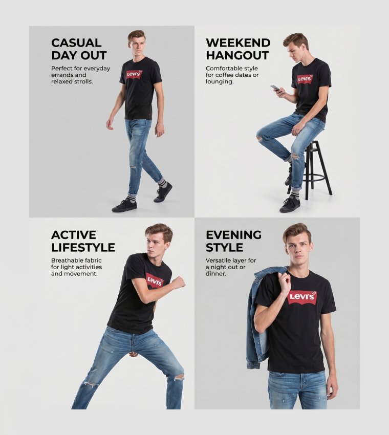 "Levis" Printed Short Sleeve T-Shirt - Black 17783-0137 17783-0137