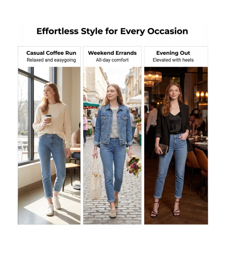 ليفايز  بوي فريند جينز - أزرق Boyfriend jeans