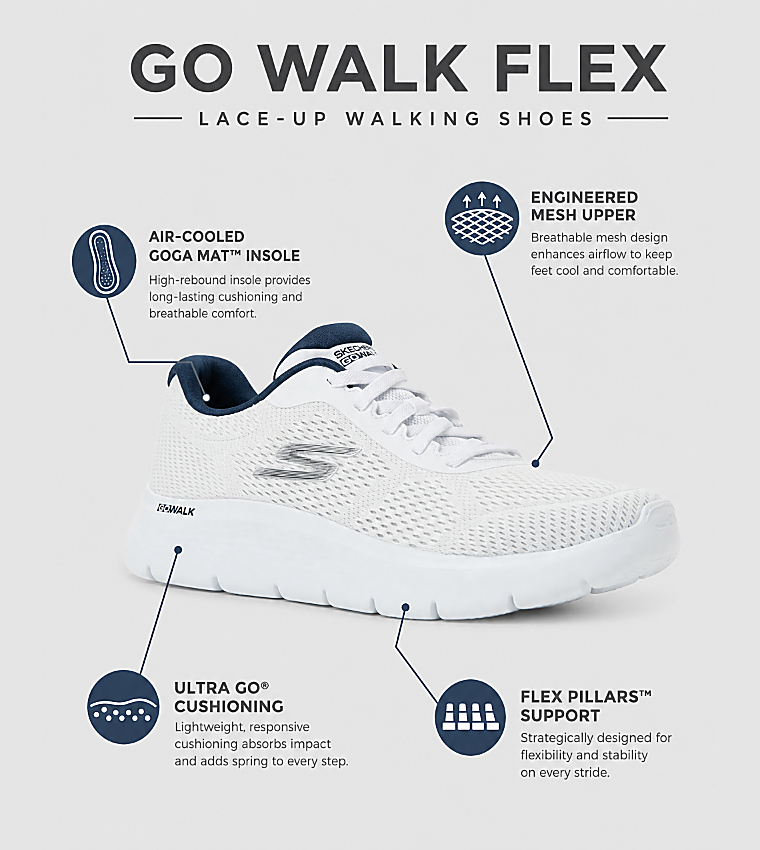 GO WALK FLEX Lace-Up Walking Shoes