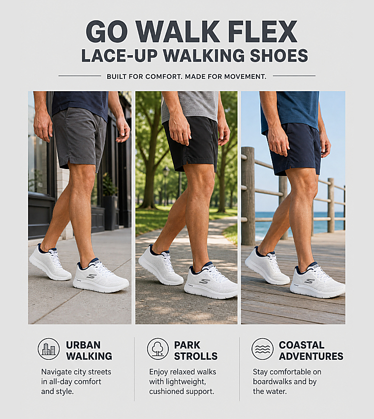 GO WALK FLEX Lace-Up Walking Shoes