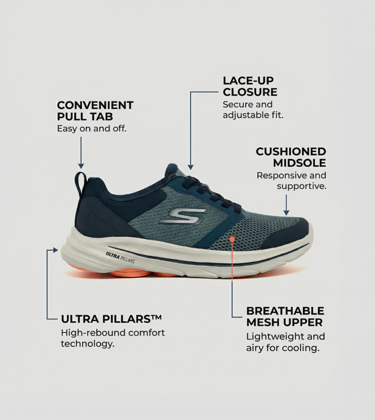 Buy Skechers GO WALK 8 Running Shoes In Blue | 6thstreet Kuwait
