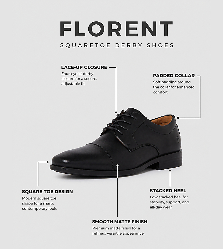 FLORENT SquareToe Derby Shoes