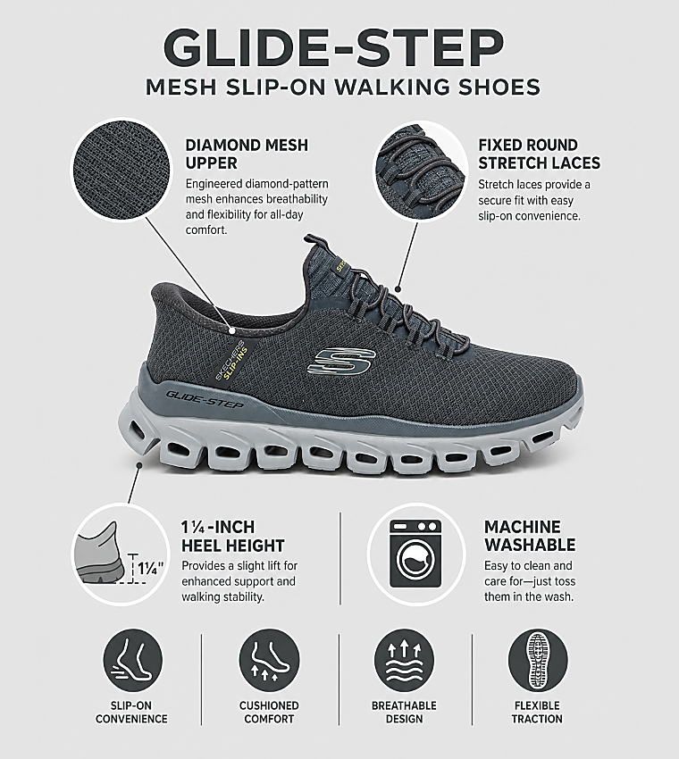 Skechers  Walking Shoes - CHARCOAL Walking Shoes