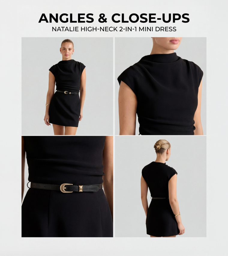 NATALIE High-Neck 2-in-1 Mini Dress