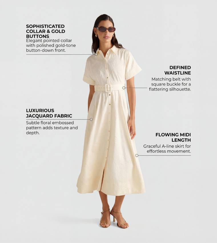 JUDITH Jacquard Shirt Dress