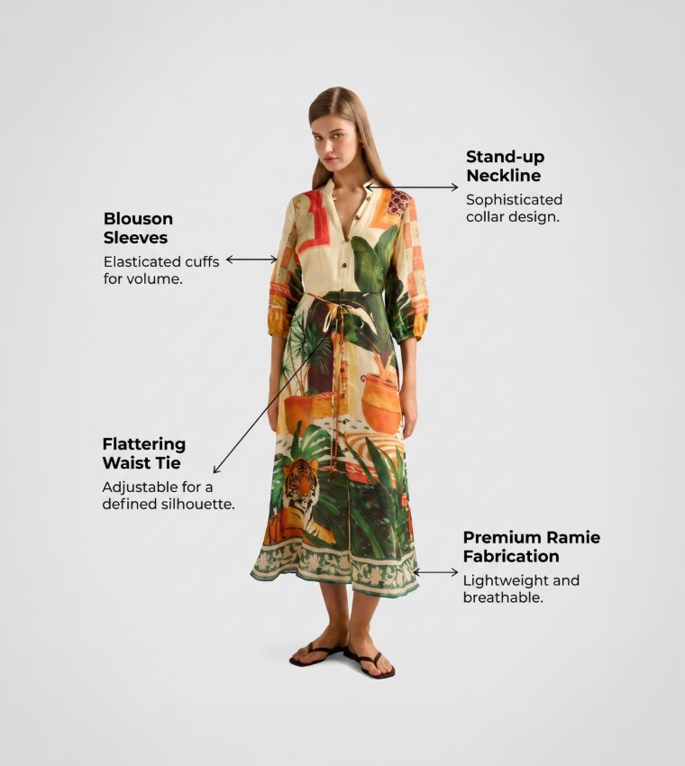 FN ARABELLA Printed Midi Dress