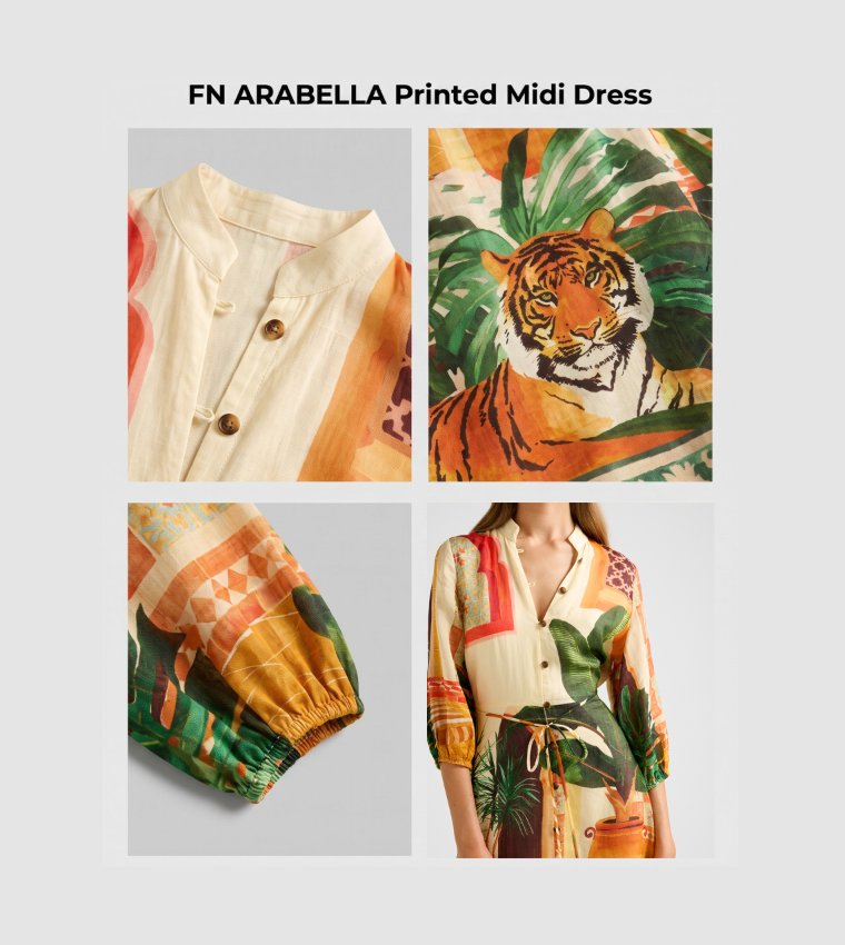 FN ARABELLA Printed Midi Dress