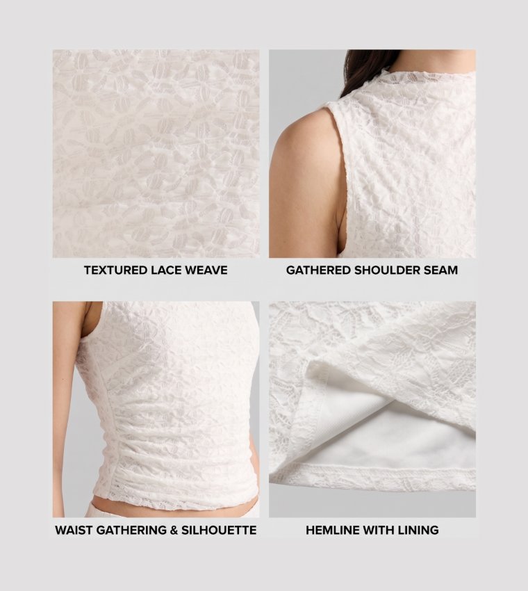 FN TAHLIA Textured Lace Sleeveless Top