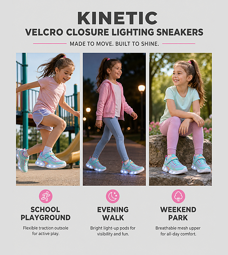 KINETIC Velcro Closure Lighting Sneakers
