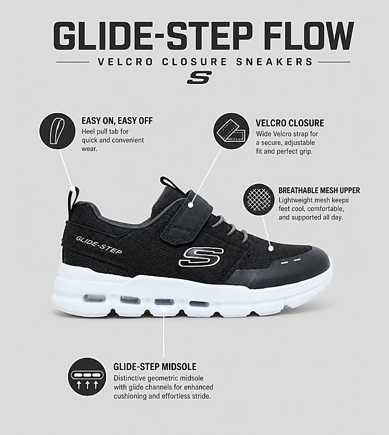 GLIDE-STEP FLOW Velcro Closure Sneakers