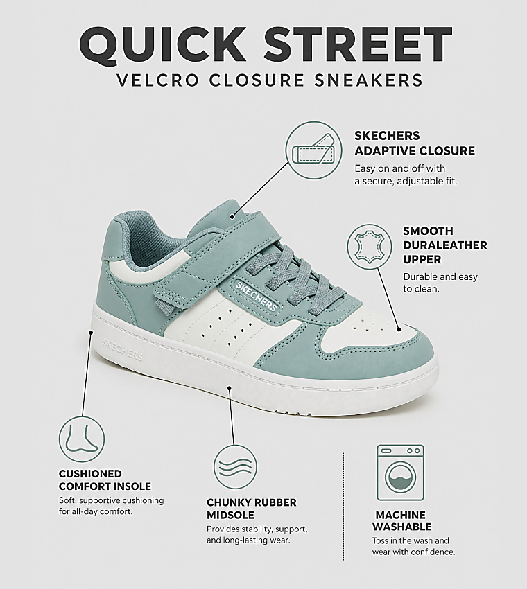 QUICK STREET Velcro Closure Sneakers