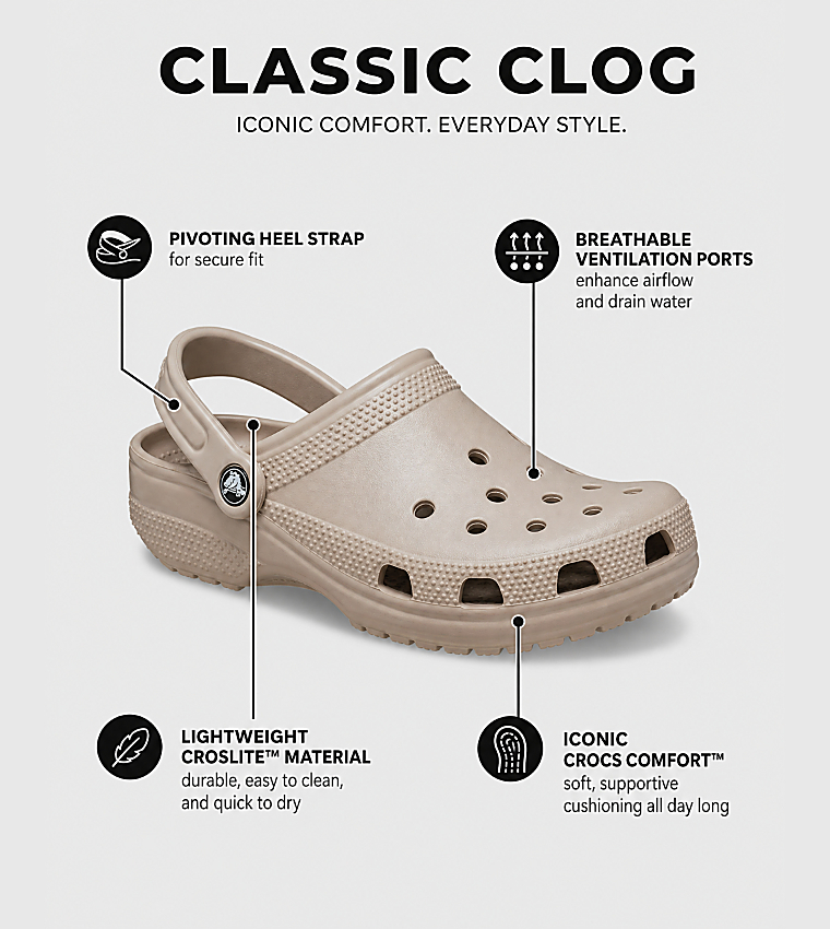 Crocs  Clogs - Taupe 