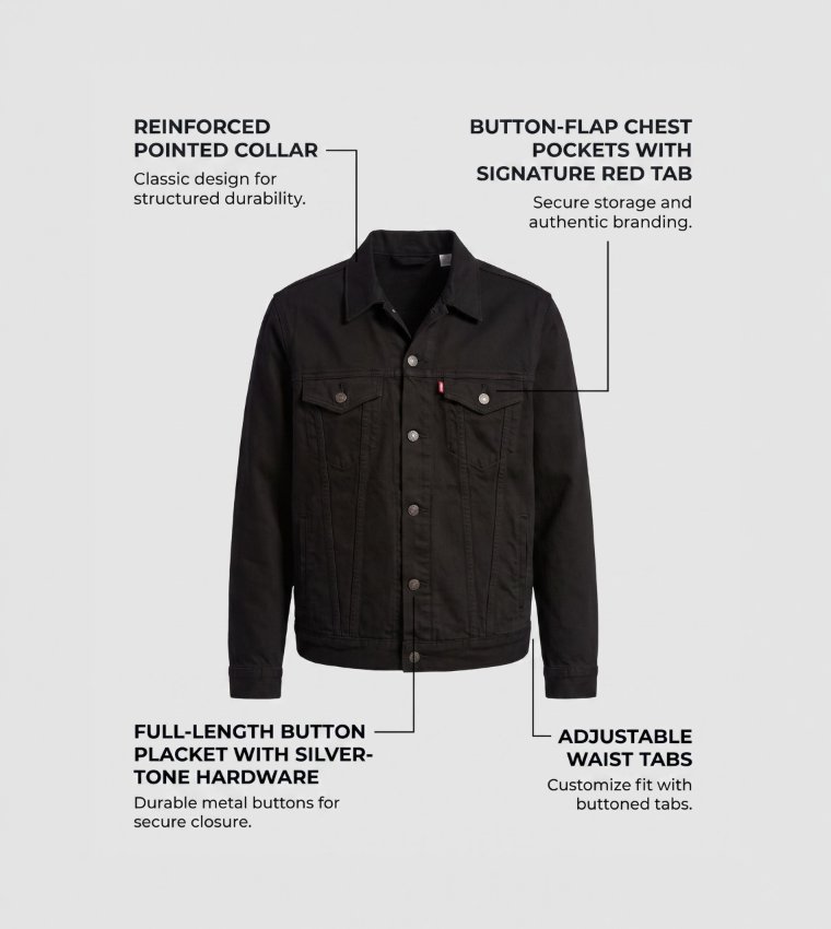 Soild Long Sleeves Trucker Jacket