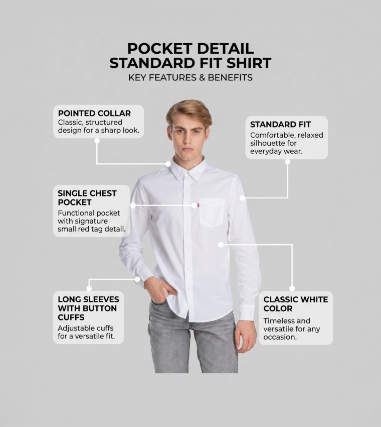 Pocket Detail Standard Fit Shirt