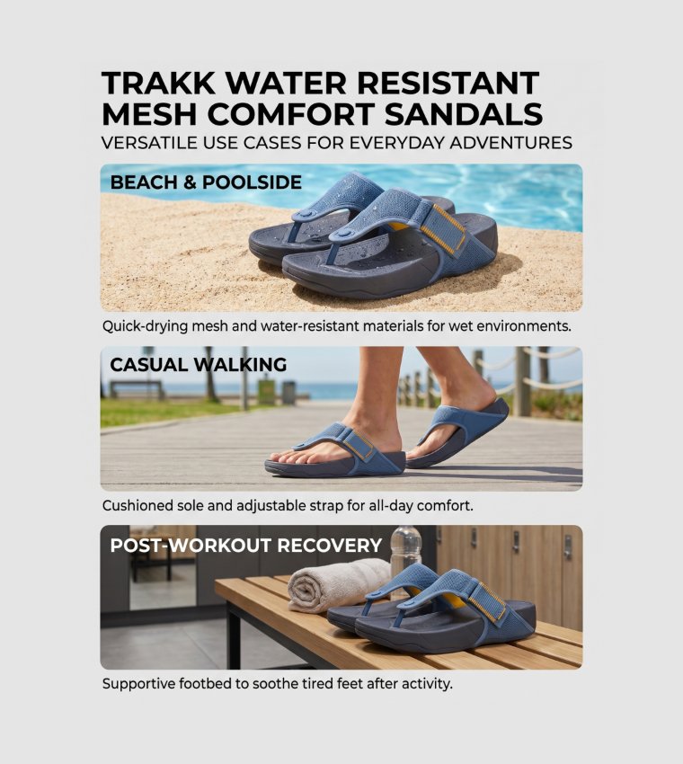 TRAKK Water Resistant Mesh Comfort Sandals