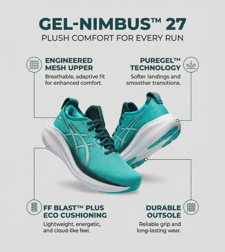 GEL-NIMBUS 27 Lace Up Running Shoes