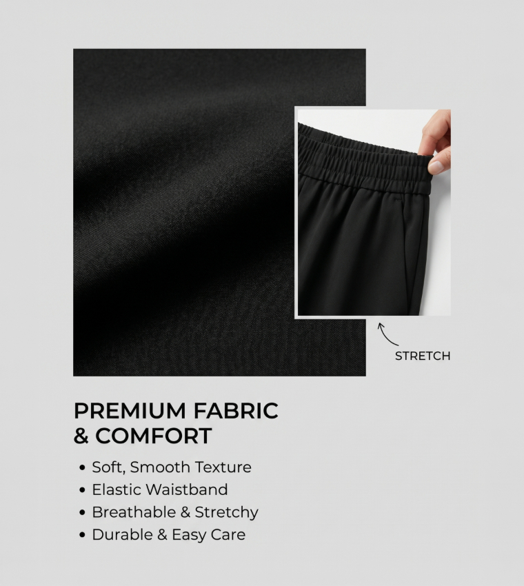 Elastic Waist Wide Leg Pants