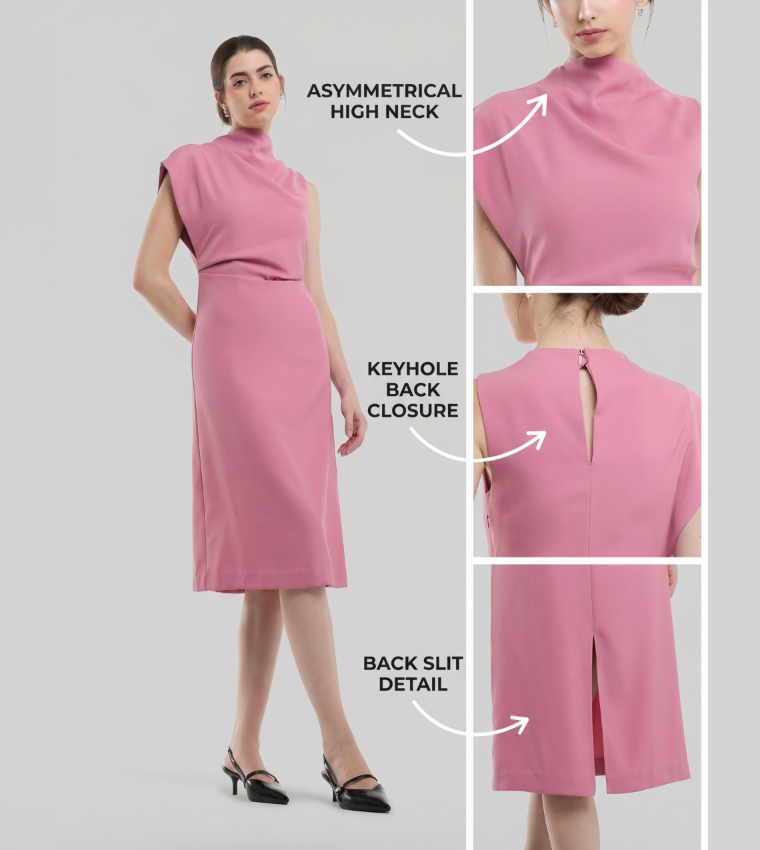 بي سي بي جي  فساتين ميدي  - وردي Midi Dresses