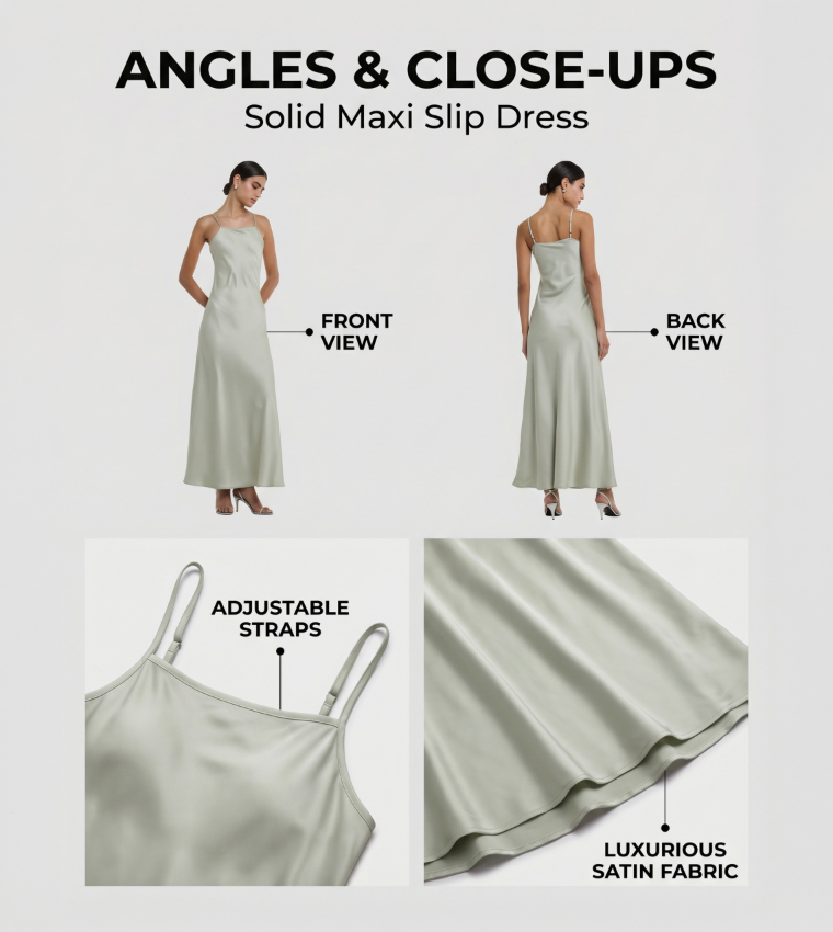 Solid Maxi Slip Dress 