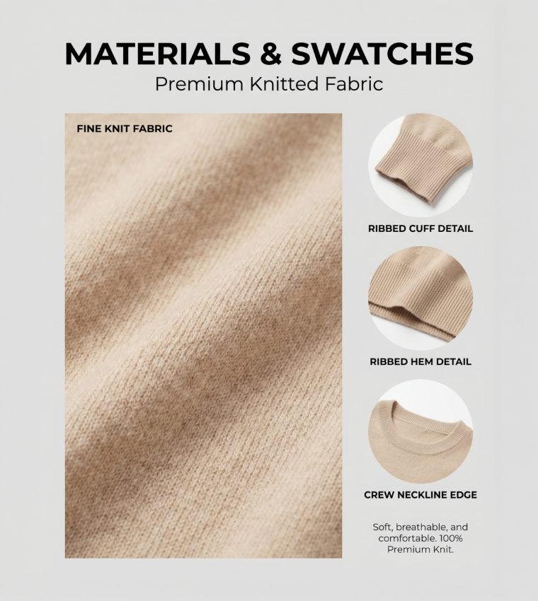 BCBG  Round Neck Sweaters - Beige Round Neck Sweaters