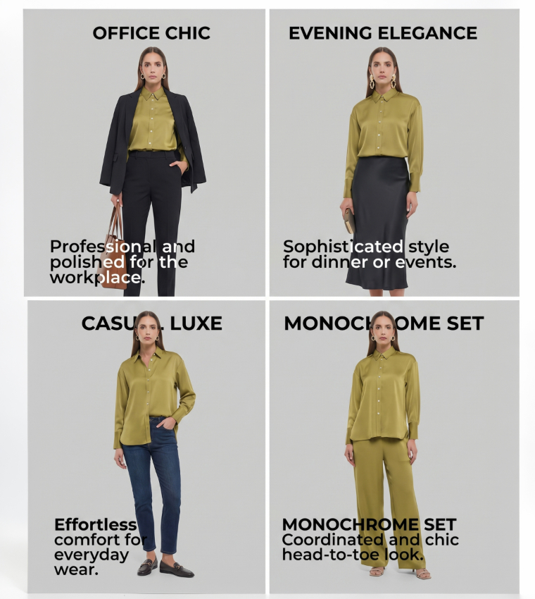 BCBG  Shirts - Olive Midi Dresses