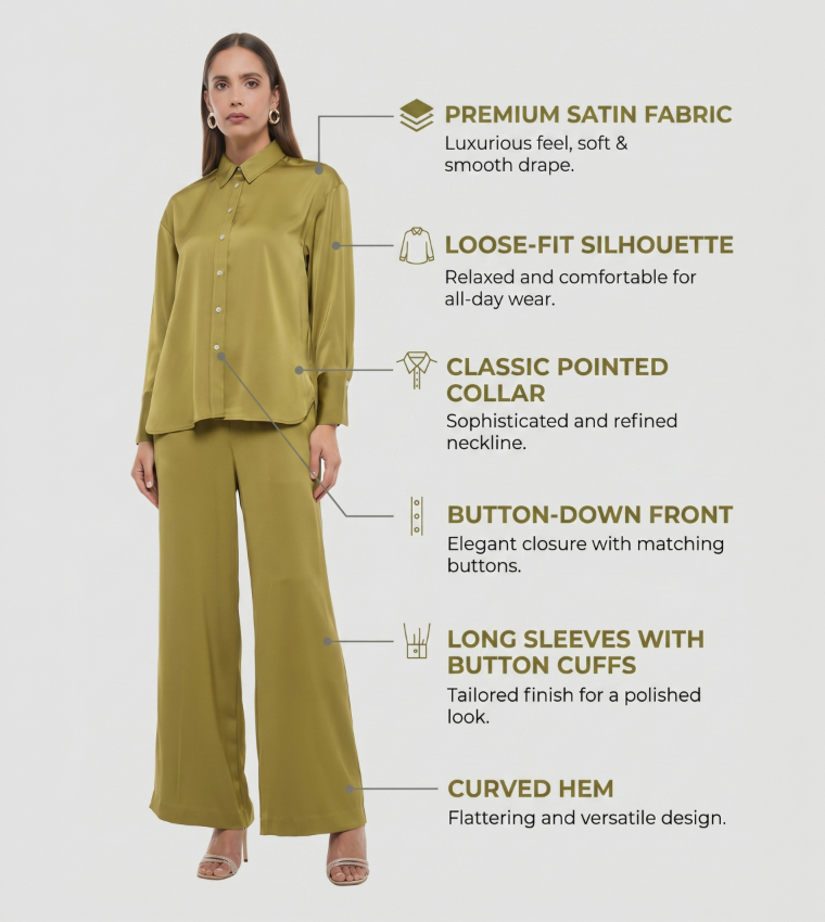 BCBG  Shirts - Olive Midi Dresses