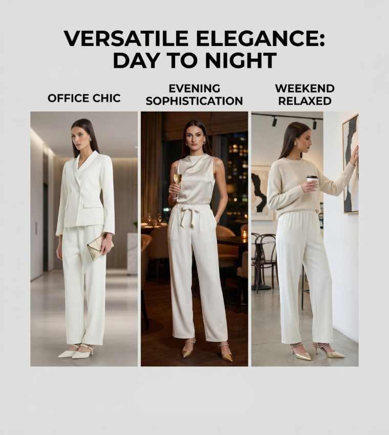 Detachable Belt Straight Fit Pants