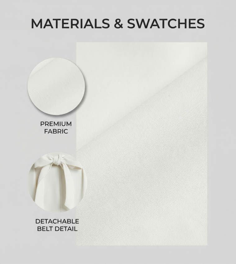 Detachable Belt Straight Fit Pants