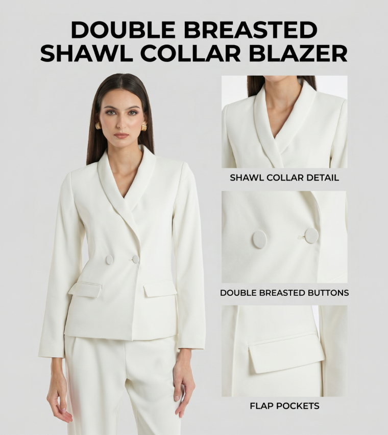 Double Breasted Shawl Collar Blazer
