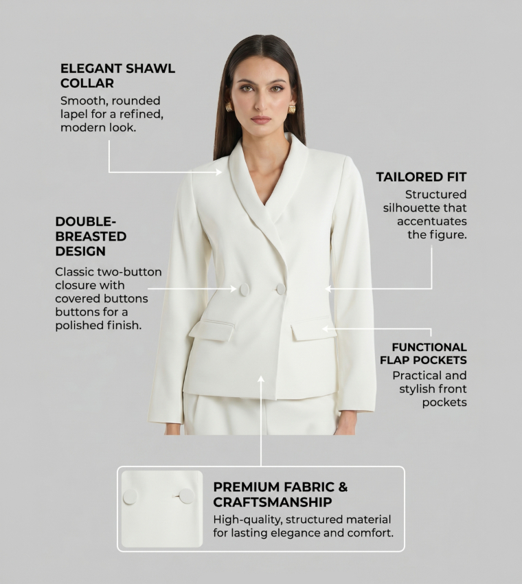 Double Breasted Shawl Collar Blazer