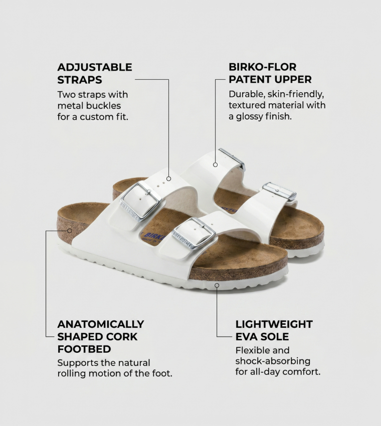Arizona Natural Leather White