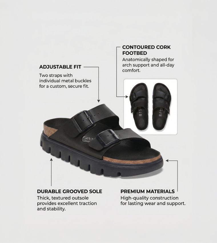 بيركنستوك  الصنادل المسطحة - أسود Flat Sandals