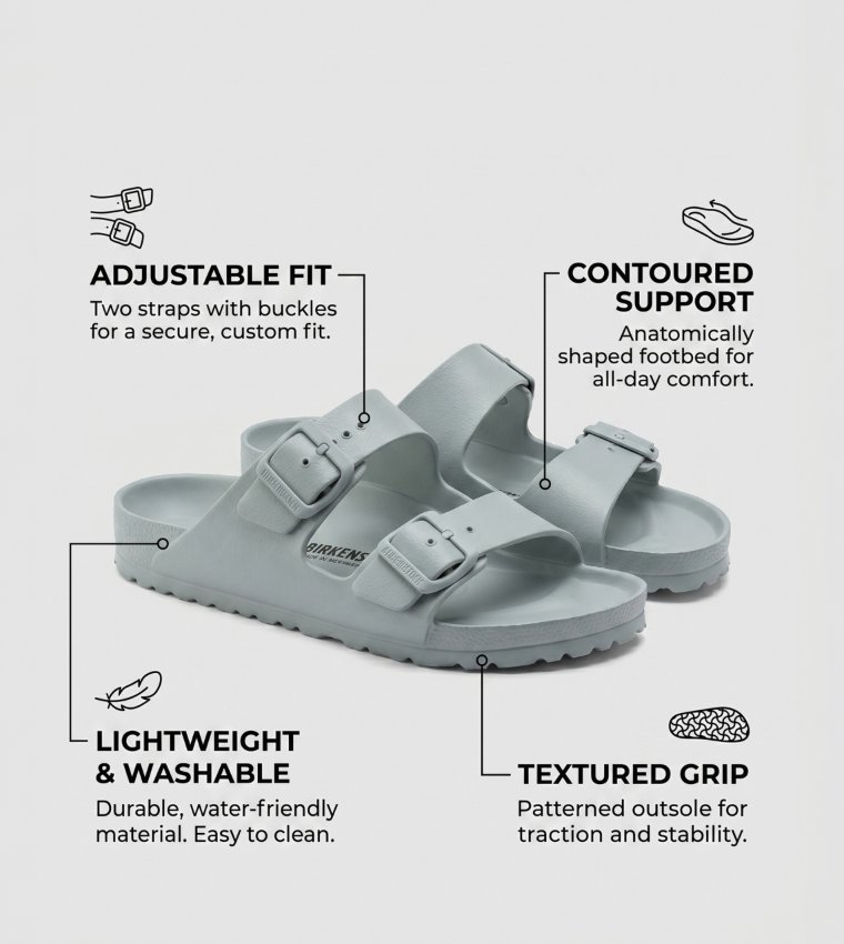 Birkenstock  Casual Sandals - Grey Casual Sandals
