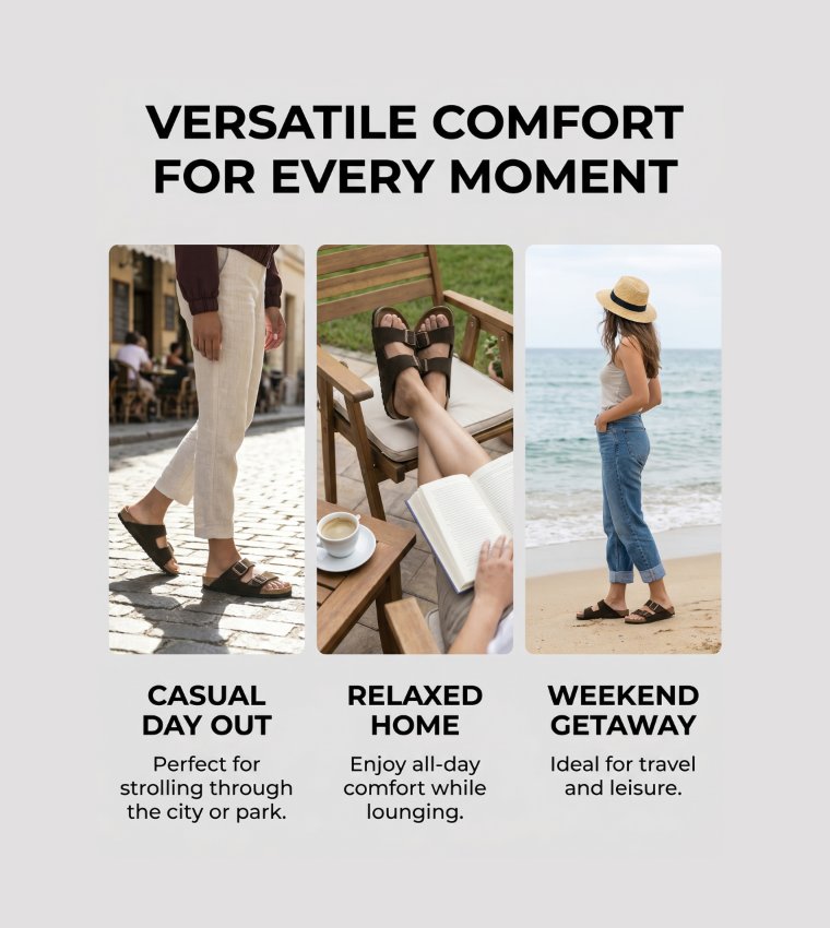 Birkenstock  Flat Sandals - Brown Slides
