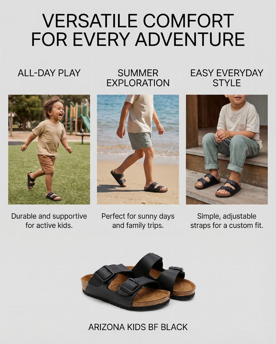 Arizona Two Strap Sandals - Black BKARIZONA-555123K