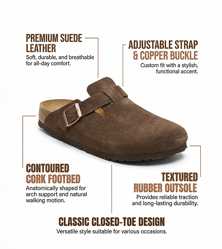 Boston Suede Leather Mocca