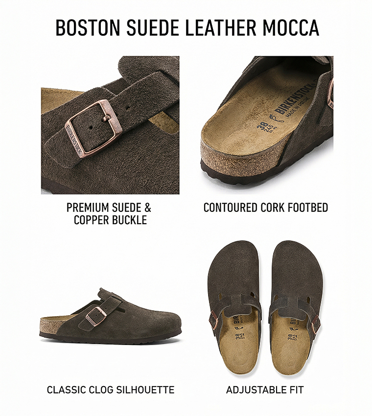 Boston Suede Leather Mocca