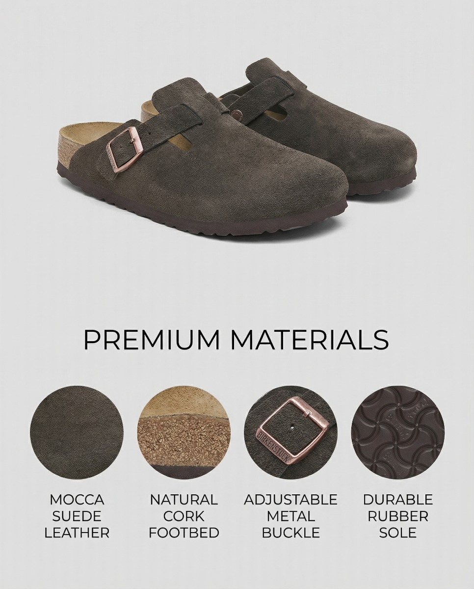 Boston Suede Leather Mocca