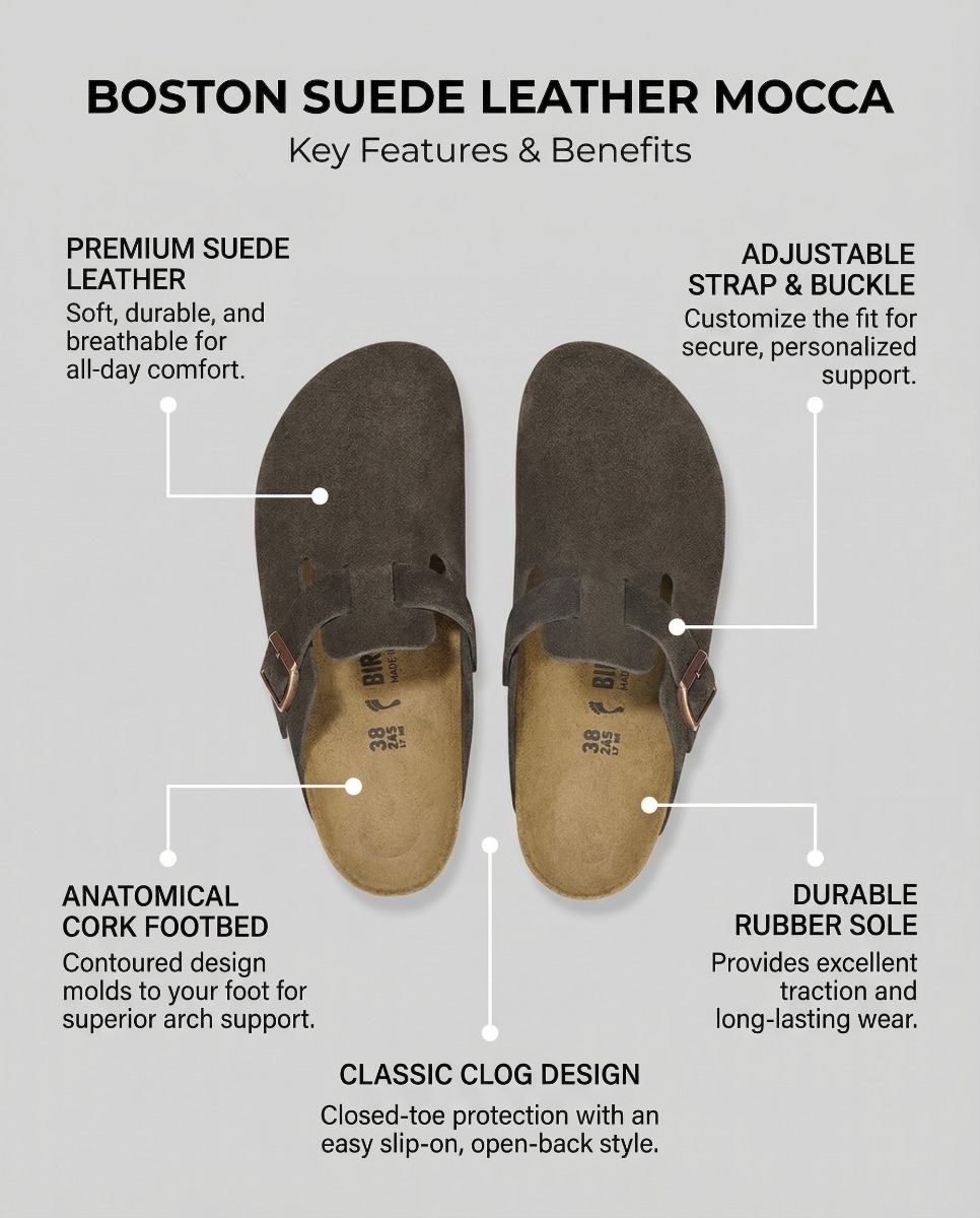 Boston Suede Leather Mocca