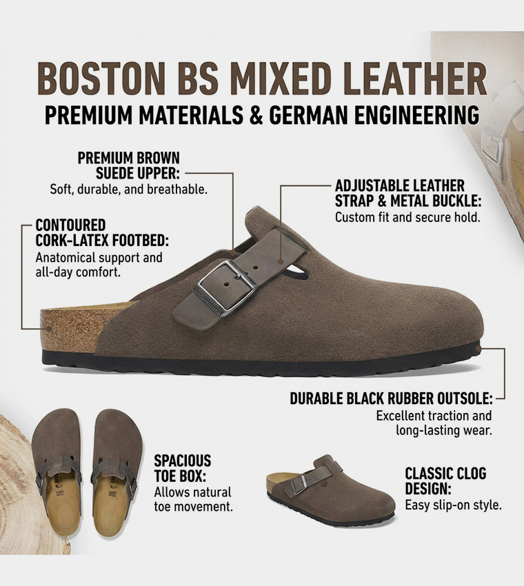 Boston Suede Leather Mocca