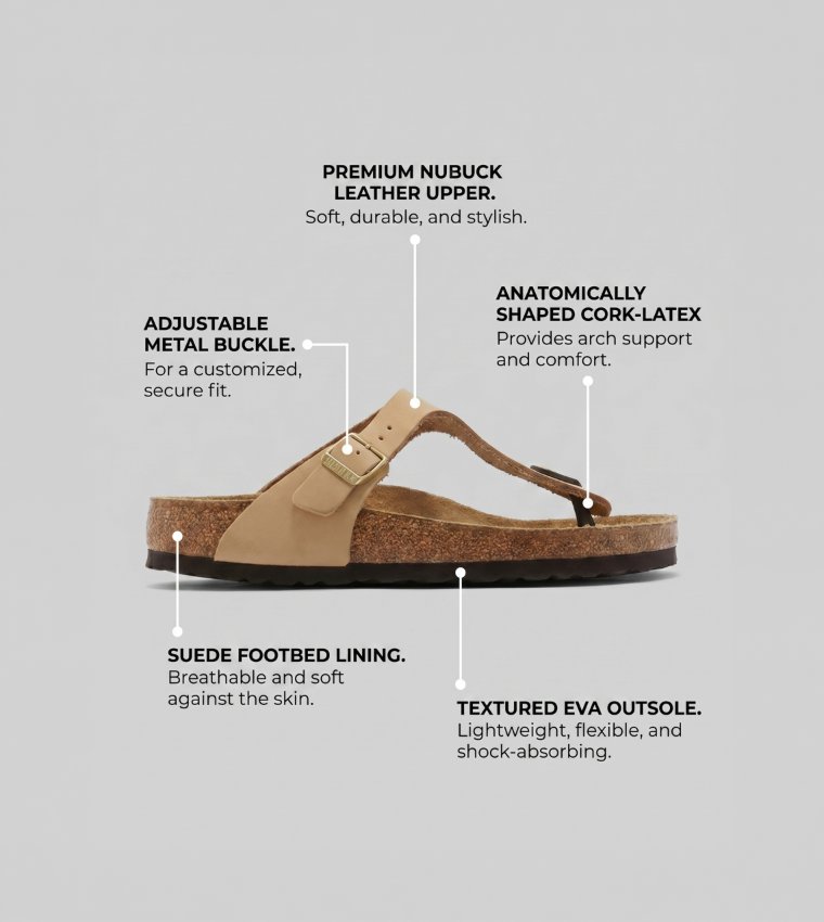 Birkenstock  Flat Sandals - Beige Slides