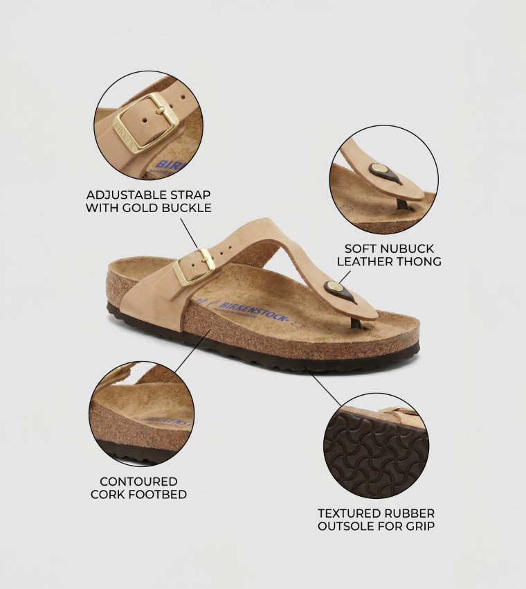 Birkenstock  Flat Sandals - Beige Slides