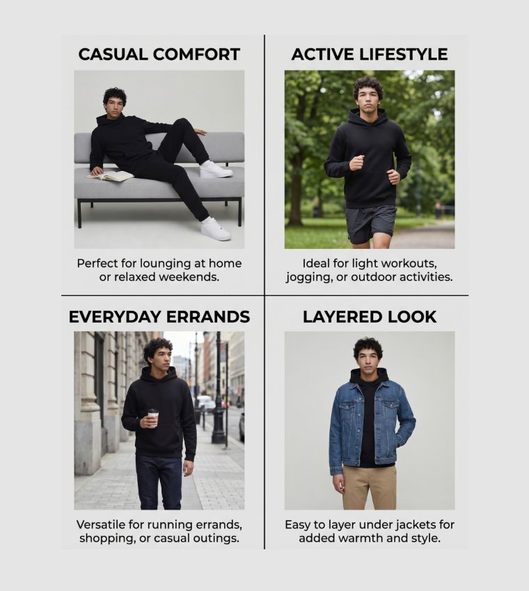 Solid Regular Fit Hoodie