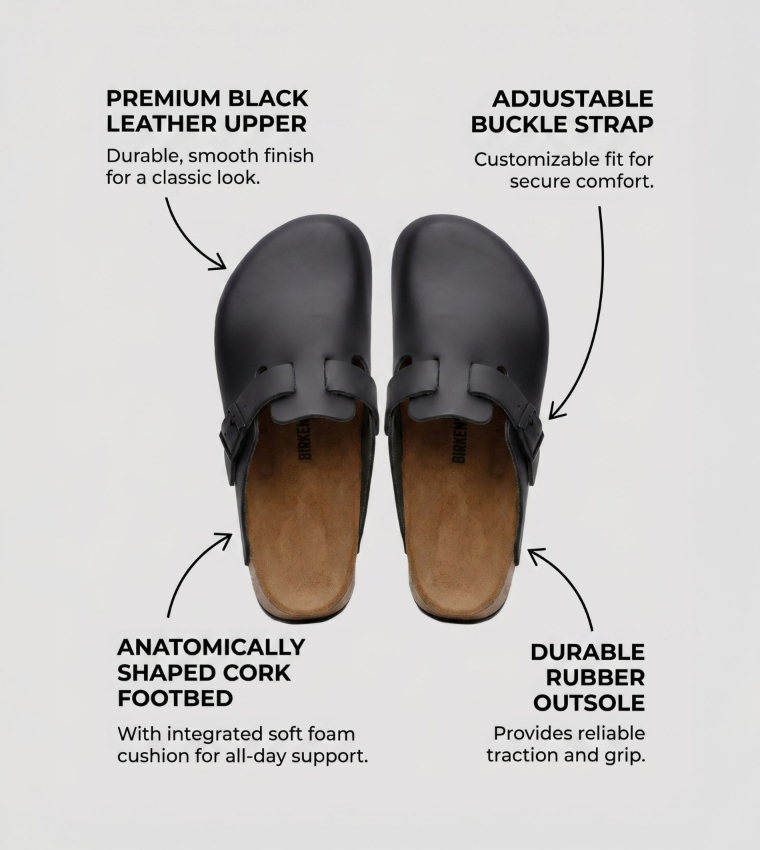 Bostons Leather Black
